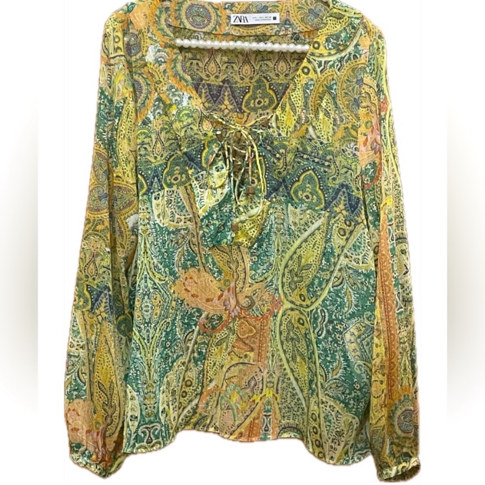 Zara Multicolor Paisley Women's Top
